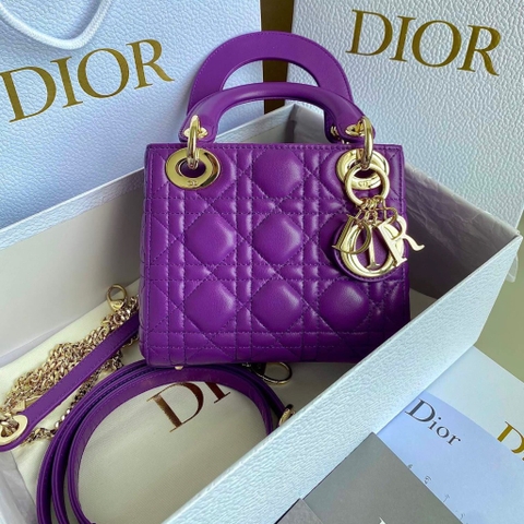 TÚI CHRISTIAN DIOR Lady Dior Bag Purple Cannage Lambskin