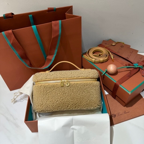 TÚI Loro Piana Women Extra Pocket L19 in Lamb Fur Yellow lông cừu