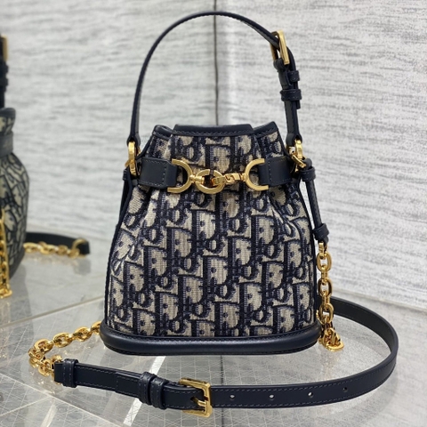 TÚI Dior Women Medium C’est Dior Bag Blue Dior Oblique Jacquard Top Quality