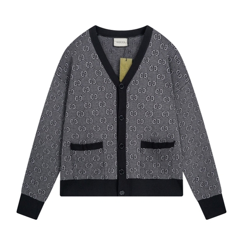ÁO GUCCI Sweater Black and Grey Stretch Cashmere