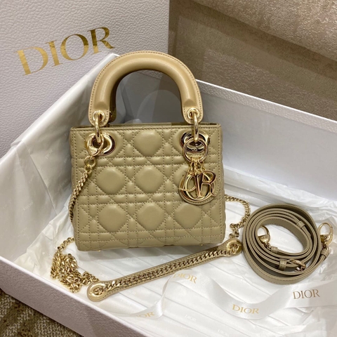 TÚI CHRISTIAN DIOR Lady Dior Bag Sand Cannage Lambskin