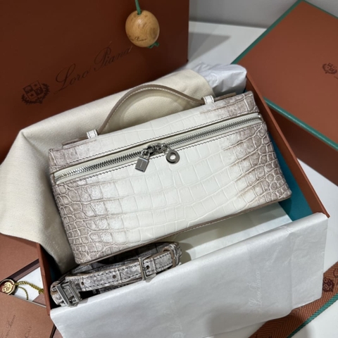 TÚI Loro Piana Women Extra bằng da cá sấu bạch tạng Himalayan(Liên hệ để được giá tốt nhất)