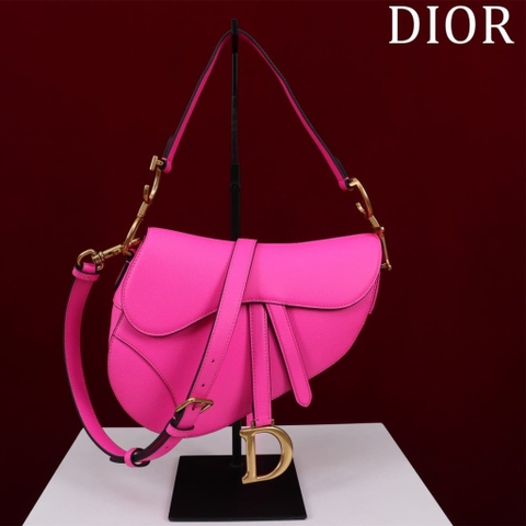 TÚI Dior Women Saddle bag in Calfskin-Pink Top Quality