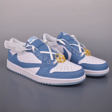 GIÀY TRAVIS SCOTT X AIR JORDAN 1 LOW DENIM BLUE TOP QUALITY SHOES AAA