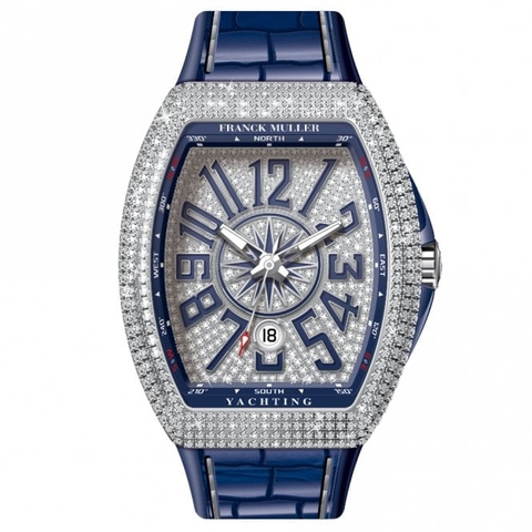 FRANCK MULLER V45 VANGUARD YACHTING WHITE GOLD, DIAMOND CASE & DIAL