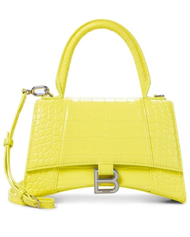 TÚI BALENCIAGA Hourglass XS croc-embossed leather shoulder bag