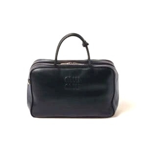 Túi Miu Miu Women Leather Top-handle Bag with Embossed Lettering Logo-Black