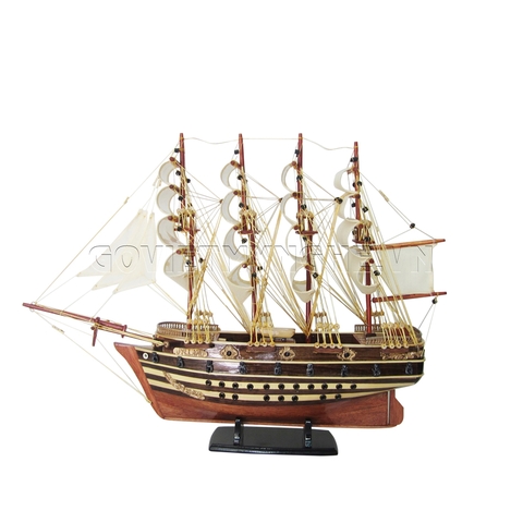Mô Hình Thuyền Trang Trí - Tàu Chiến Cổ Jylland Đan Mạch - Thân 40cm - Loại 1 - Gỗ Xoan Đào