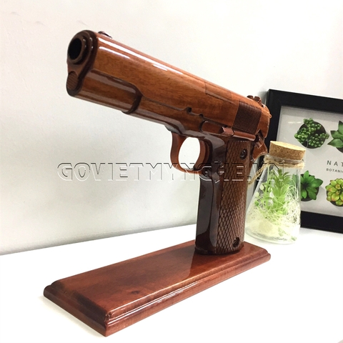 Mô hình súng gỗ trang trí Colt M1911 - Màu Gỗ