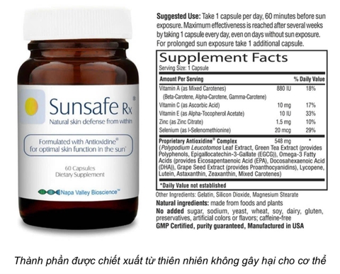 Viên uống chống nắng Sunsafe Rx