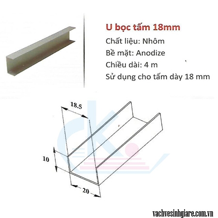 U bọc tấm 18mm