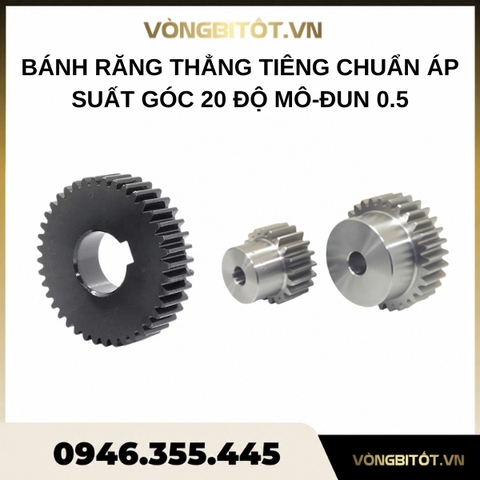 Bánh răng thẳng tiêu chuẩn áp suất góc 20 độ mô-đun 0.5