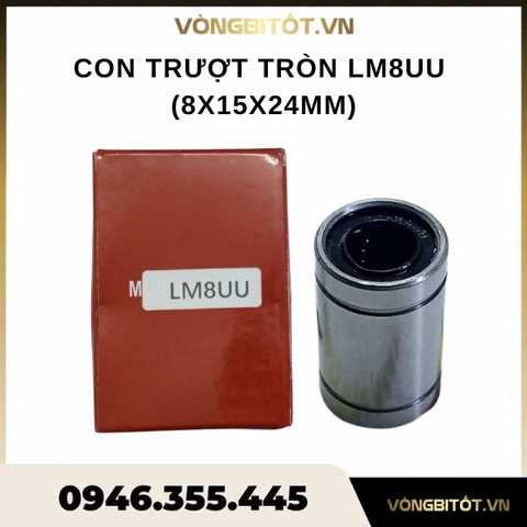 Con trượt tròn LM8UU | 8x15x24mm