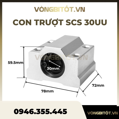 Con Trượt Tròn SCS30UU/ SCS30LUU (Hộp Kín Ф30)