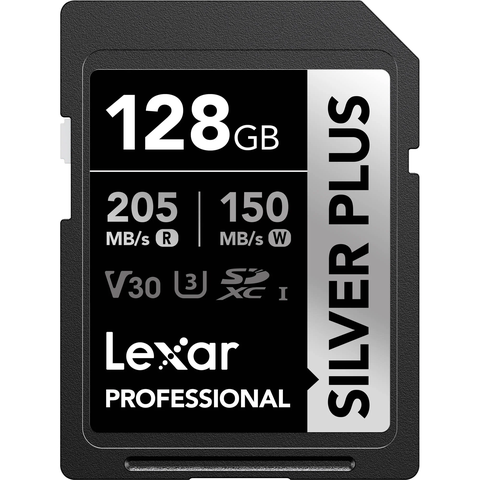 Thẻ nhớ SD Lexar 128GB Professional SILVER PLUS UHS-I V30 205MB/s