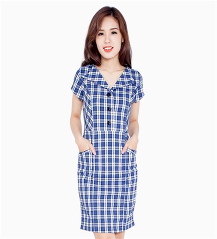 Đầm Dáng Suông Kẻ Caro Be 20Again A121N-DXA1233-OBT1 (Store 5703) – toantot