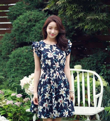 Đầm công sở dáng chữ A họa tiết summer – Hút hồn nơi công sở