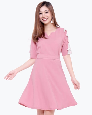 Những mẫu đầm xòe công sở với thiết kế tay cách điệu mới nhất