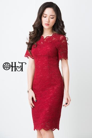 Đầm dài dự tiệc cưới thiết kế cổ đổ ôm body xẻ tà màu đỏ - D341 -  AloraShop21