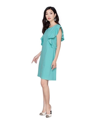 Giải mã sức hút từ mẫu đầm suông công sở màu xanh