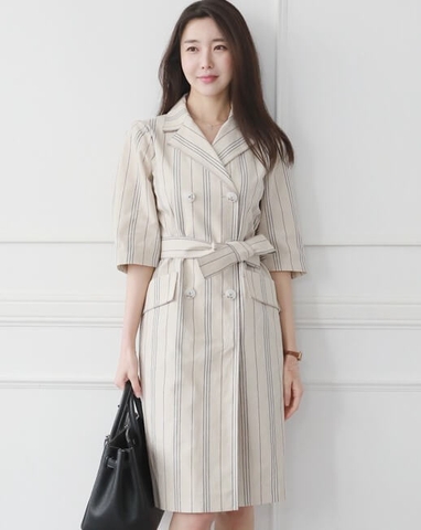 Đầm gỉa Vest công sở kẻ sọc xu hướng mới nhất