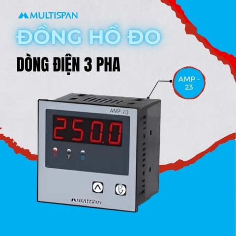 Đồng hồ đo dòng điện ba pha AMP-19N Multispan