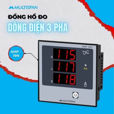 Đồng hồ đo dòng điện ba pha AMP-23 Multispan