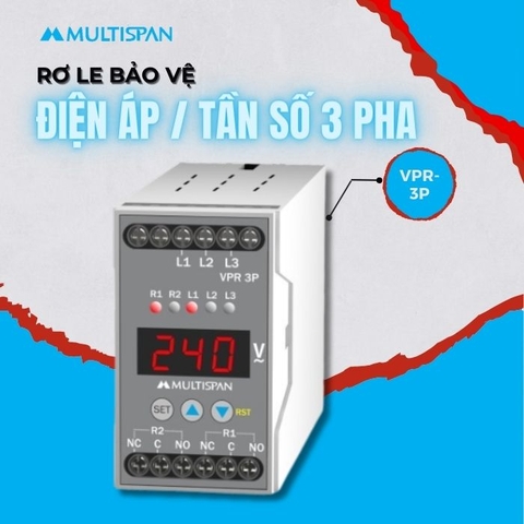 Rơ le bảo vệ điện áp và tần số 3 pha VPR-126 Multispan