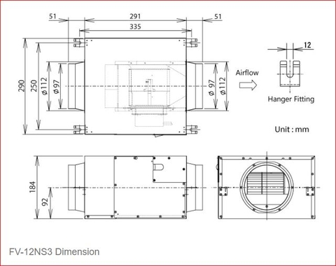 Quạt hút Cabinet Panasonic FV-12NS3 | Thiết bị điện Panasonic