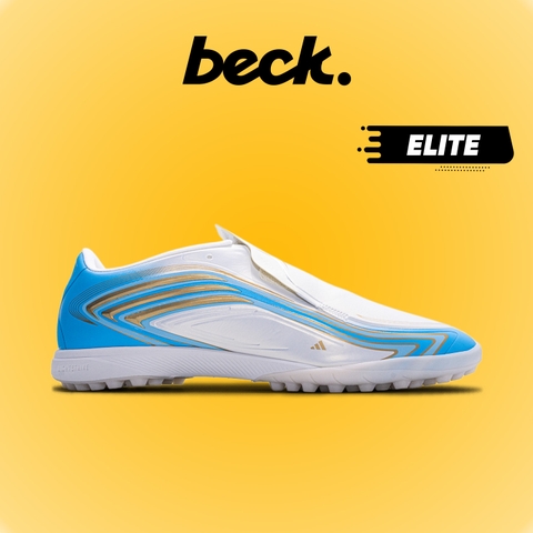 Giày Bóng Đá F50 Messi Elite Tango Trắng Xanh Giấu Dây TF