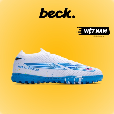 Giày Bóng Đá VN THE Mercurial Vapor 16 Elite Vẩy Sơn Trắng Xanh Hồng TF