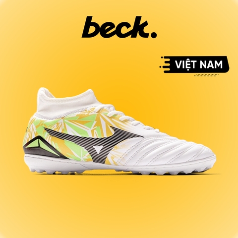 Giày Bóng Đá VN Mizuno Neo 4 Elite Đệm Eva Trắng Xanh Lá Cổ Cao TF