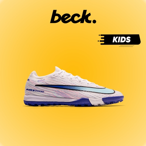 Giày Bóng Đá Trẻ Em Nike Mercurial Vapor 16 Elite V2 Trắng Xanh Ngọc Tím Cổ Lửng TF