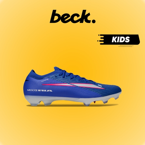 Giày Bóng Đá Trẻ Em Mercurial Vapor 16 Elite Xanh Coban Vạch Trắng Cổ Lửng FG