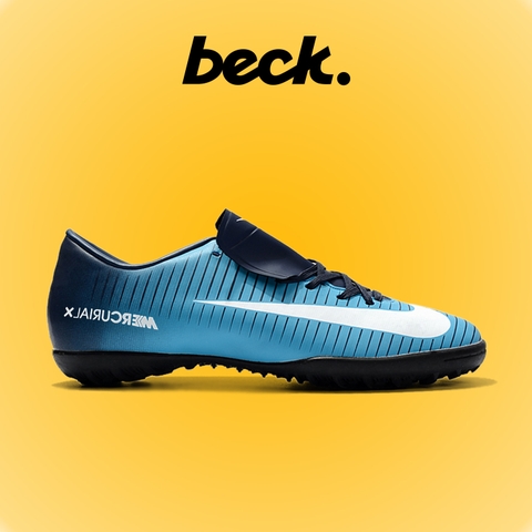 Giày Bóng Đá Nike Mercurial Vic 6 Xanh Đen Lưỡi Gà Liền TF