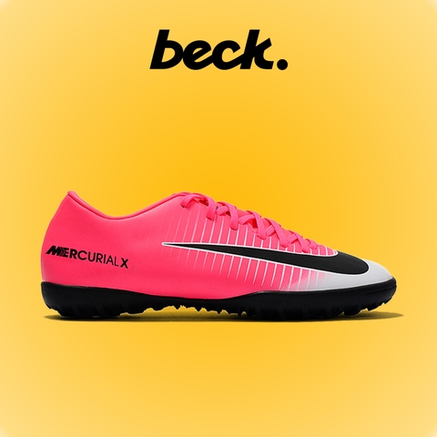 Giày Bóng Đá Nike Mercurial Vic 6 Hồng Trắng Lưỡi Gà Liền TF