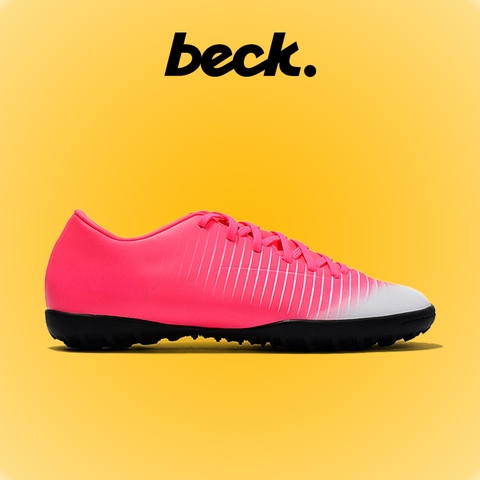 Giày Bóng Đá Nike Mercurial Vic 6 Hồng Trắng Lưỡi Gà Liền TF