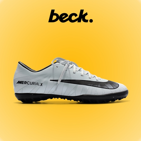 Giày Bóng Đá Nike Mercurial Vic 6 CR7 Trắng Vạch Đen Lưỡi Gà Liền TF