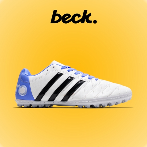 Giày Bóng Đá Wika 3 Sọc Toni Kroos Trắng Gót Xanh Biển