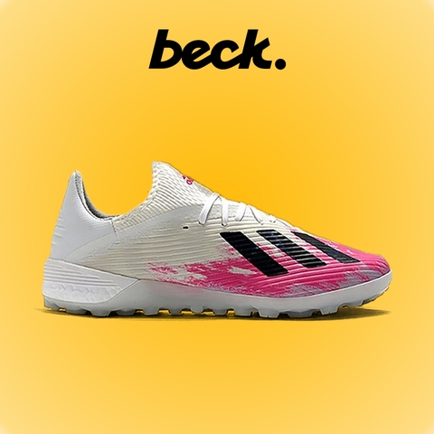 Giày Bóng Đá Adidas X 19.1 Uniforia Trắng Xám Hồng Vạch Đen TF