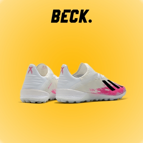 Giày Bóng Đá Adidas X 19.1 Uniforia Trắng Xám Hồng Vạch Đen TF