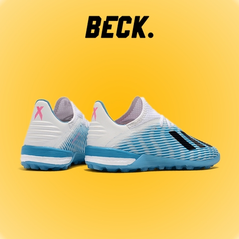 Giày Bóng Đá Adidas X 19.1 Xanh Biển Vạch Đen Gót Trắng TF