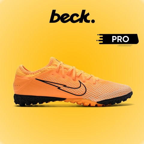 Giày Bóng Đá Nike Mercurial Vapor 13 Pro Vàng Trắng Vạch Đen Cổ Lửng HQ TF
