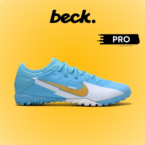 Giày Bóng Đá Nike Mercurial Vapor 13 Pro Xanh Trắng Vạch Vàng HQ TF