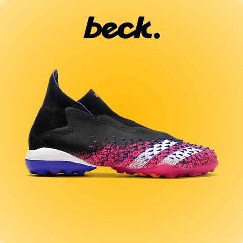 Giày Bóng Đá Trẻ Em Adidas Predator Freak+ Đen Hồng Không Dây Cổ Cao TF