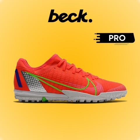 Giày Bóng Đá Nike Mercurial Vapor 14 Pro Đỏ Vạch Xanh Lá Cổ Lửng HQ TF