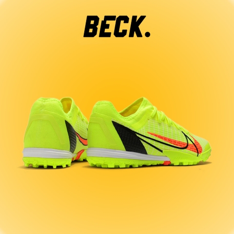 Giày Bóng Đá Nike Mercurial Vapor 14 Pro Nõn Chuối Cam Vạch Đen Cổ Lửng HQ TF