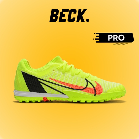 Giày Bóng Đá Nike Mercurial Vapor 14 Pro Nõn Chuối Cam Vạch Đen Cổ Lửng HQ TF