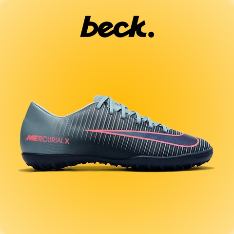 Giày Bóng Đá Nike Mercurial Vic 6 Xám Hồng Lưỡi Gà Liền TF