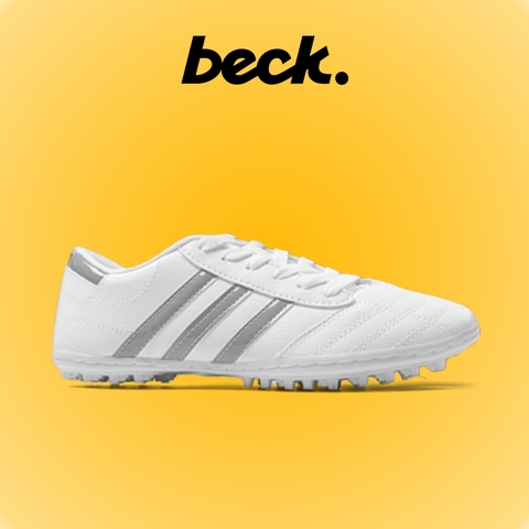 Giày Bóng Đá Wika 3 Sọc - Trắng Sọc Bạc